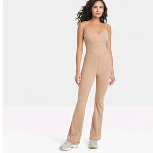 Women's Flare Long‎ Bodysuit - JoyLab Light Brown XS